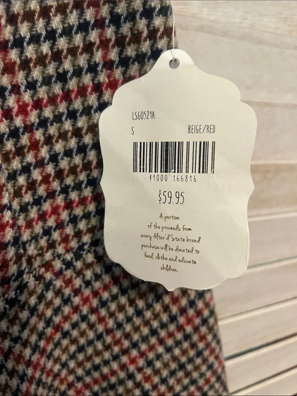 NWT Altar’d State Plaid Academia Mini Skirt Size Small